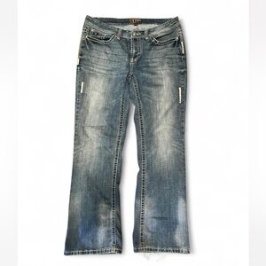Cowgirl Up Faded Blue Boot Cut Jeans Size 33x34